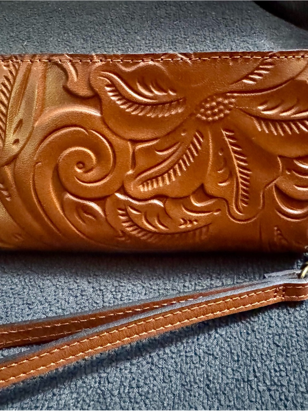 Patricia Nash Tan Embossed Leather Card Holder